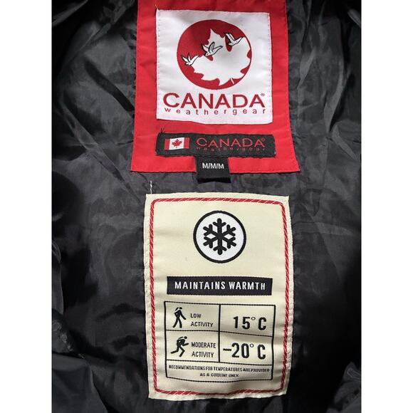 Canada Weather Gear Black Sherpa Fleece Puffer Hybrid Hooded Jacket Men's Medium - Picture 9 of 11